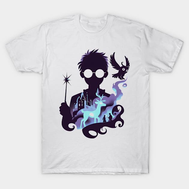 Mystical Boy Silhouette - Fantasy T-Shirt by Fenay-Designs